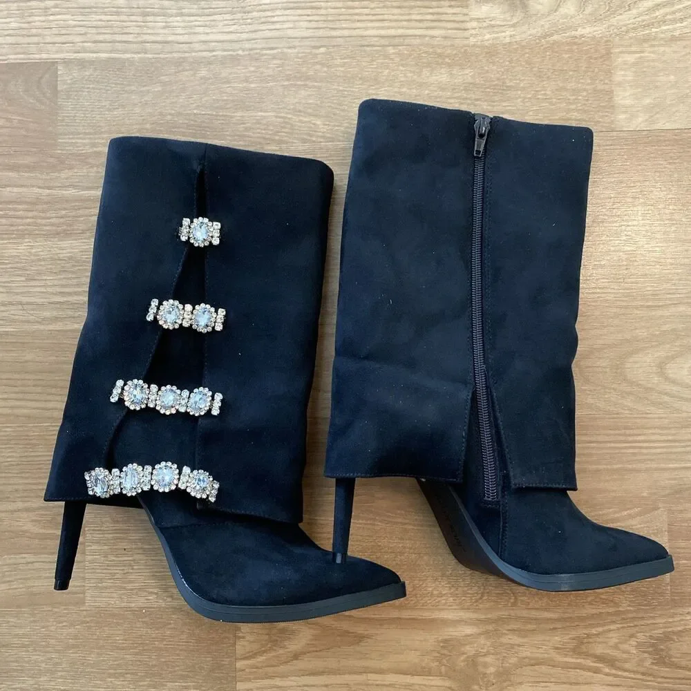 Thalia Sodi Nami Pointed-Toe Rhinestone Embellished Boots NEW Size 7M - Picture 8 of 15